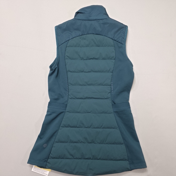 Lululemon Womens 2 Down For It All Vest Teal Insulated Running Layer Outdoors - Picture 2 of 14